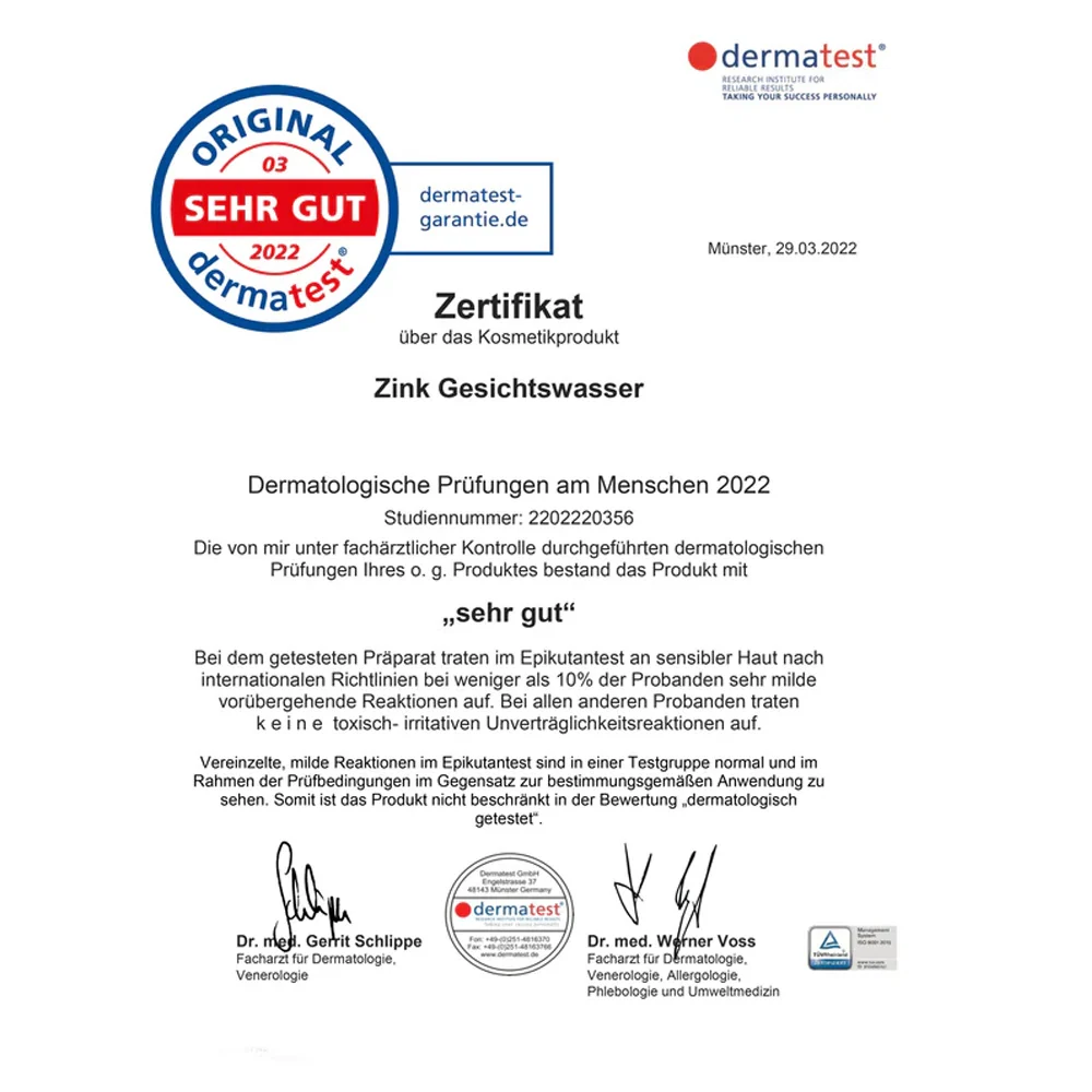 Zink Gesichtswasser