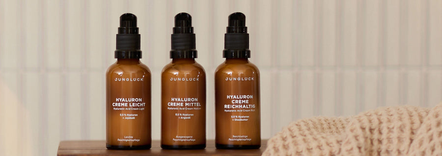 Junglück hyaluronic creams light, medium and rich