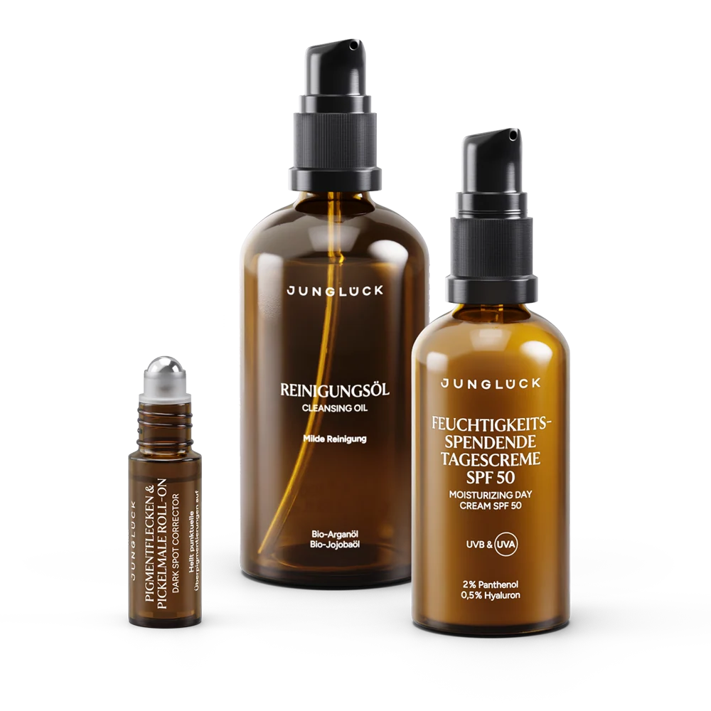 Set Pigmentflecken & Pickelmale aufhellen mit SPF