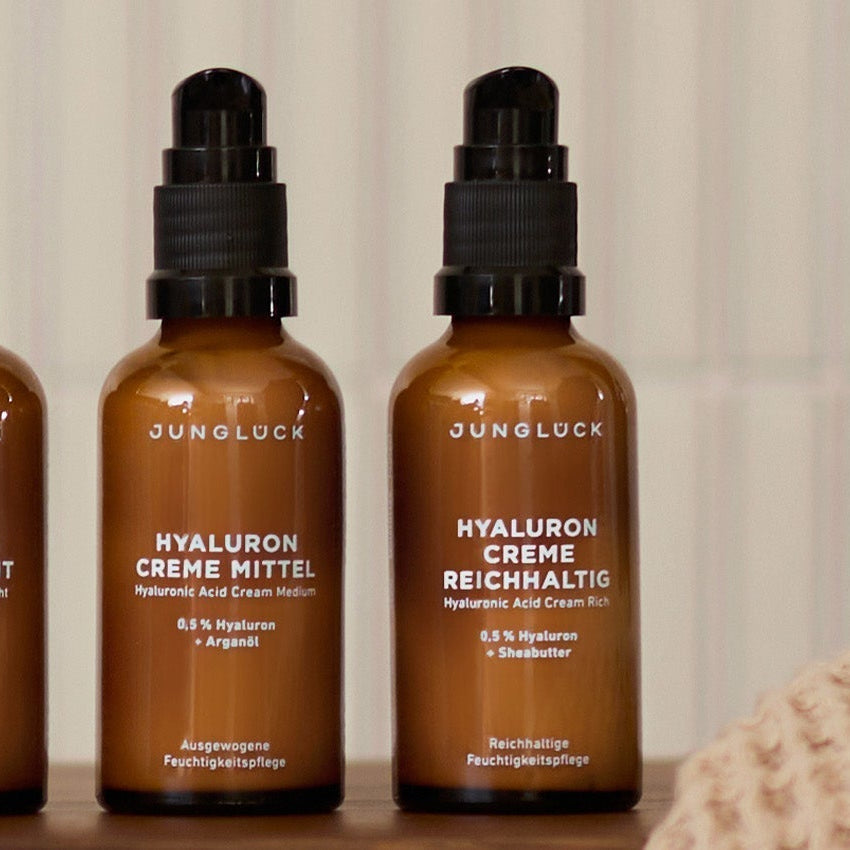 Junglück hyaluronic creams light, medium and rich