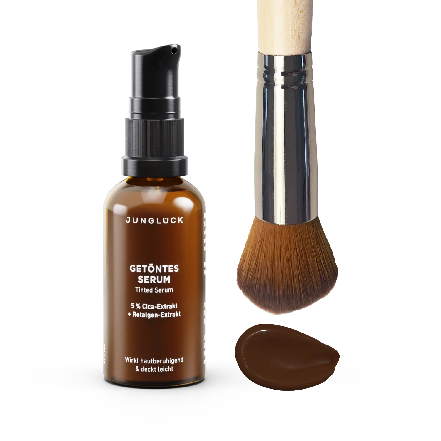 Getöntes Serum + Pinsel Kombi sehr dunkel